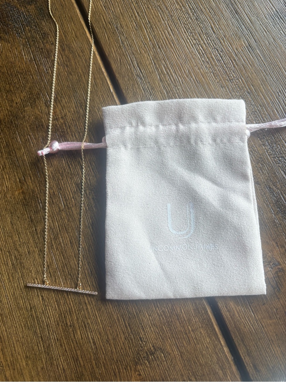 Uncommon James gold crystal bar necklace NWT
